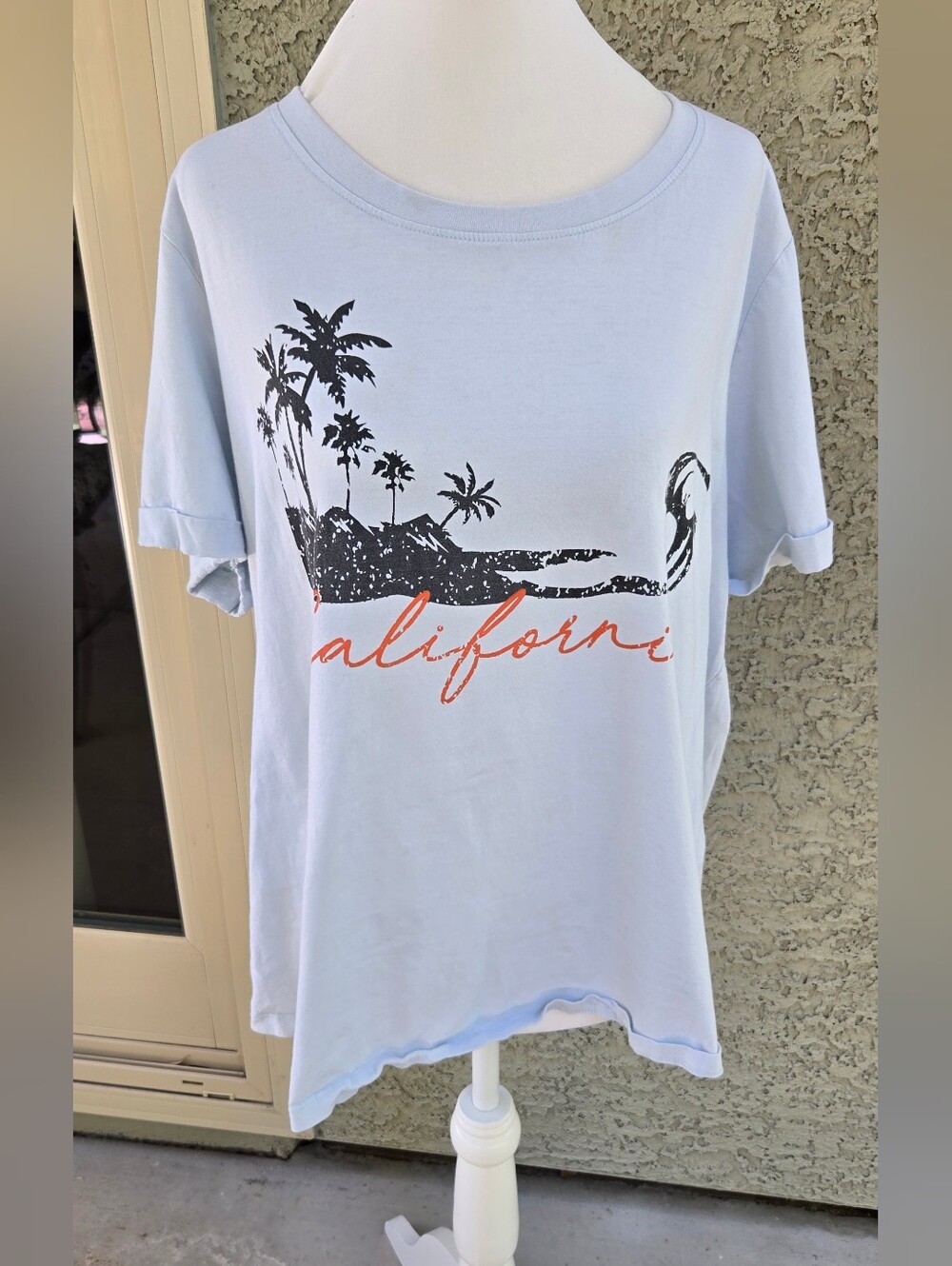 Bare Your Soul Light Blue 'California' Graphic Tee